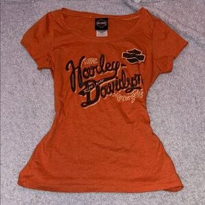 Harley-Davidson Women's Orange Short Sleeve Tee